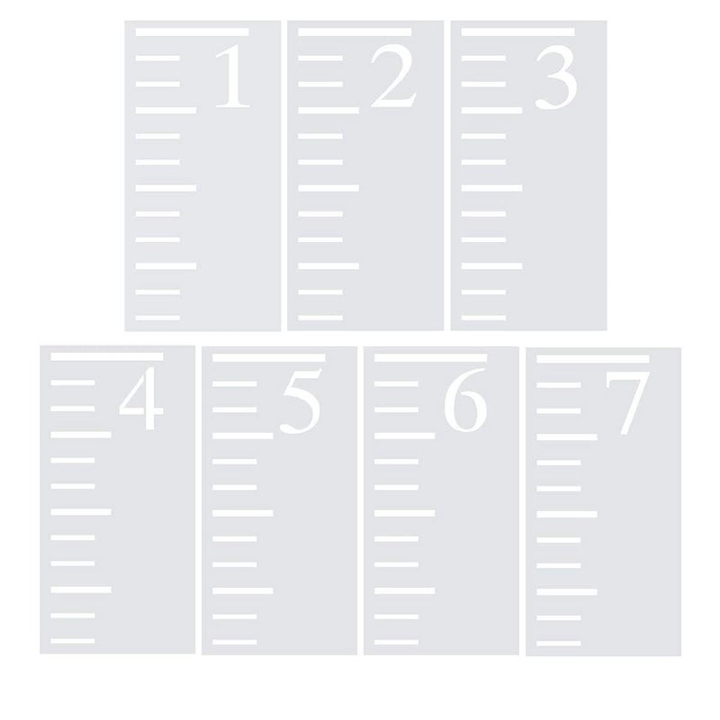LYMSSESS 7 Feet Growth Chart Stencil, 7 Pcs Kids Height Growth Chart Reusable Ruler Template for Painting on Wood Wall Paper 12 x 6 inch - Image 1